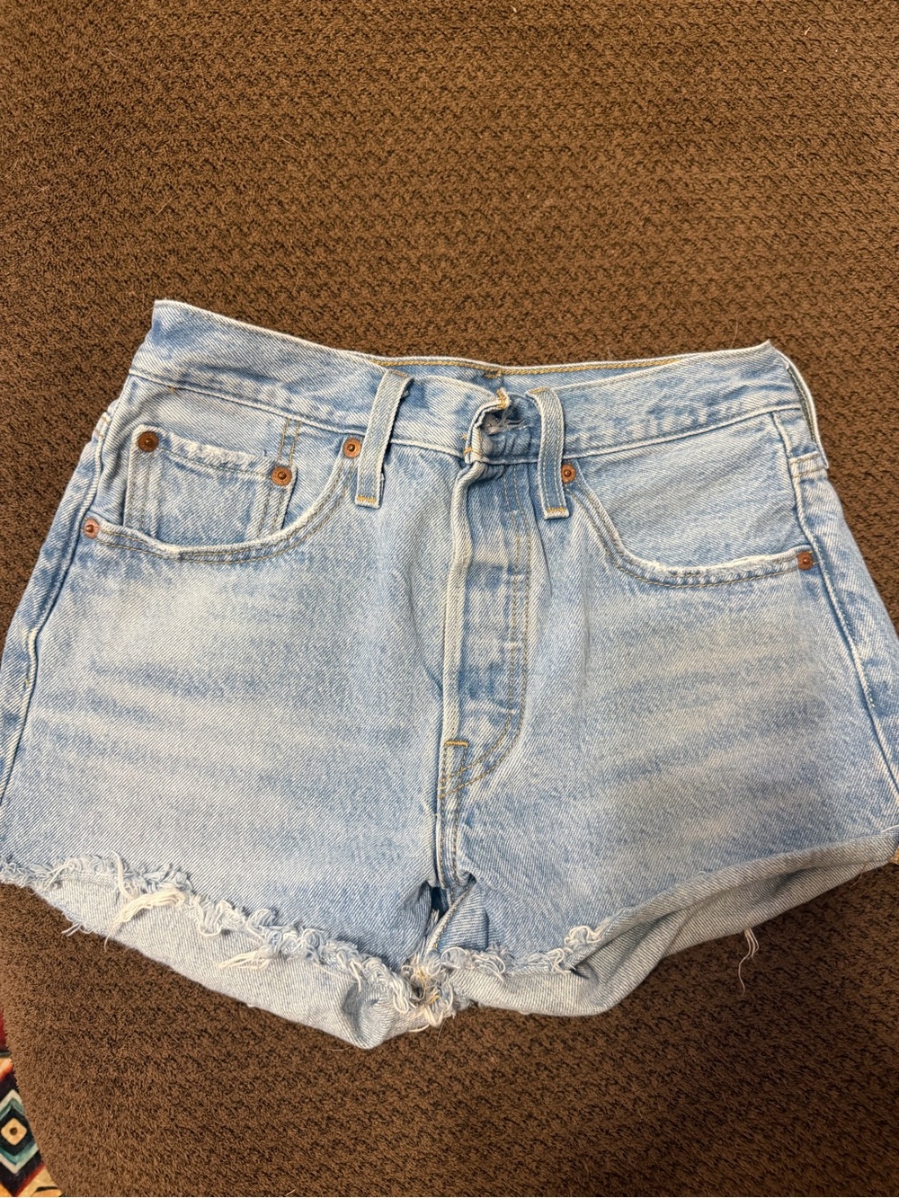Levi's Light Blue High-Rise Denim Cutoff Shorts